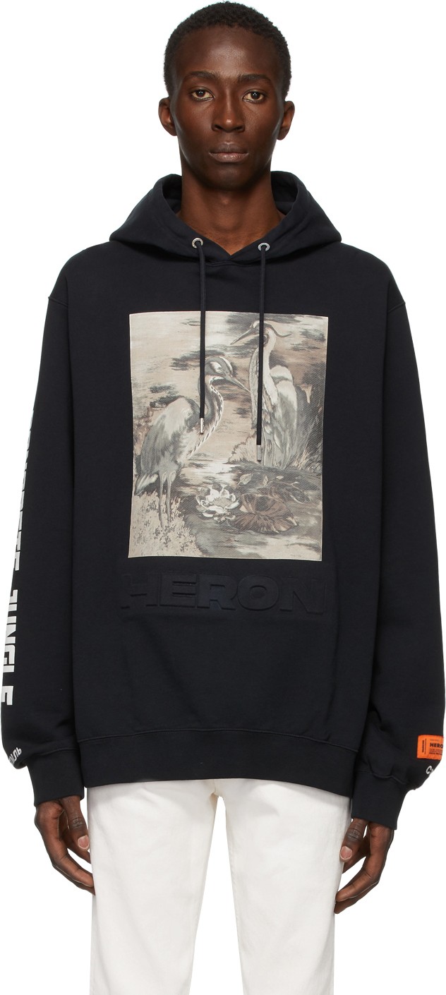 Heron Preston Black Heron Birds Ribs Hoodie