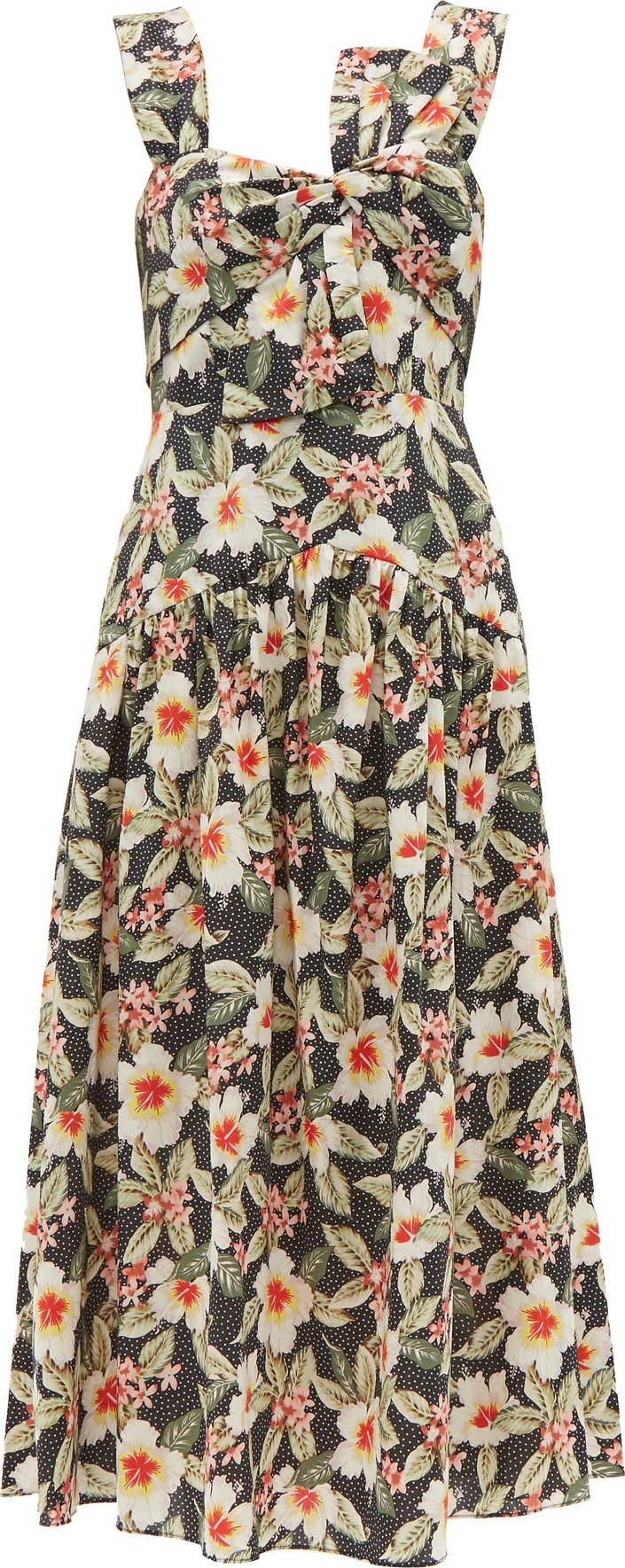 Rebecca Taylor Kamea hibiscus-print cotton midi dress