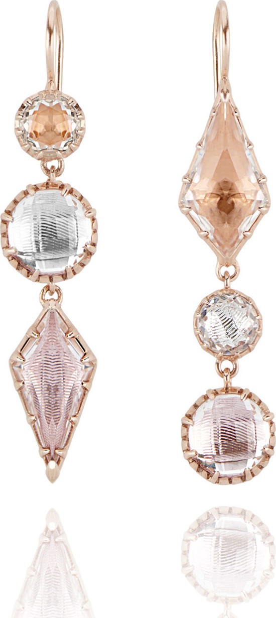 Larkspur & Hawk Sadie Kite Drop Earrings in Multi-Peach Foil