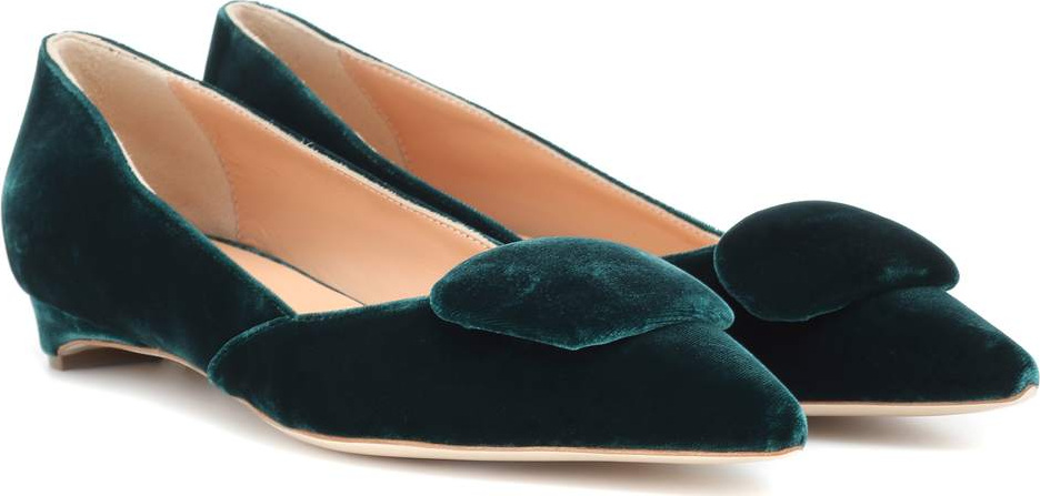 Rupert Sanderson New Aga velvet ballet flats