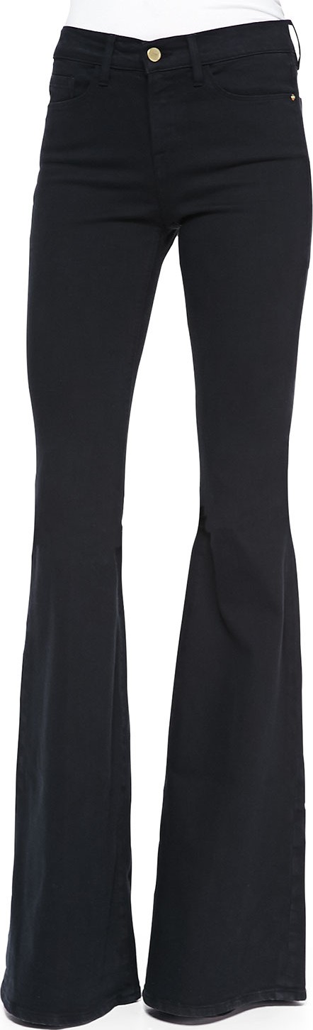 FRAME DENIM Forever Karlie Flared-Leg Denim Jeans, Film Noir