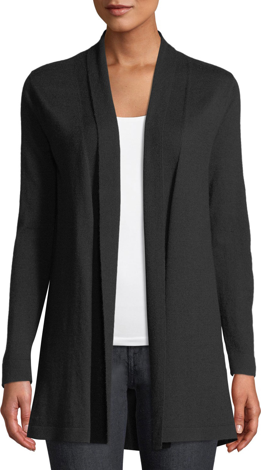 Elie Tahari Adele Shawl-Collar Merino Cardigan Sweater