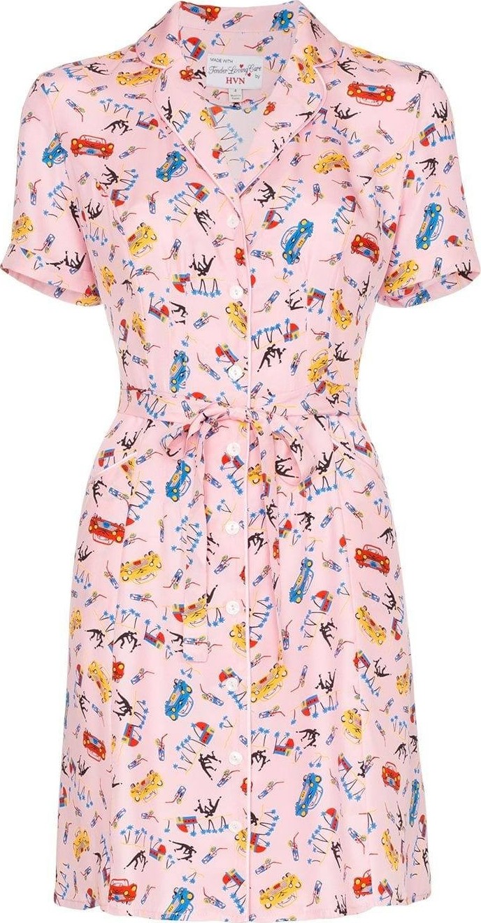 HVN Maria Miami print mini dress