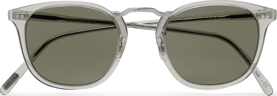 Oliver Peoples Roone D-Frame Acetate and Silver-Tone Sunglasses