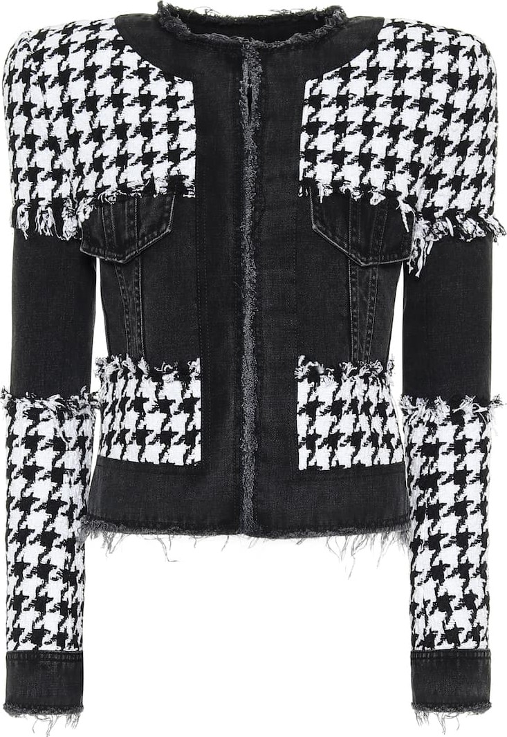 Balmain Houndstooth cotton-blend jacket