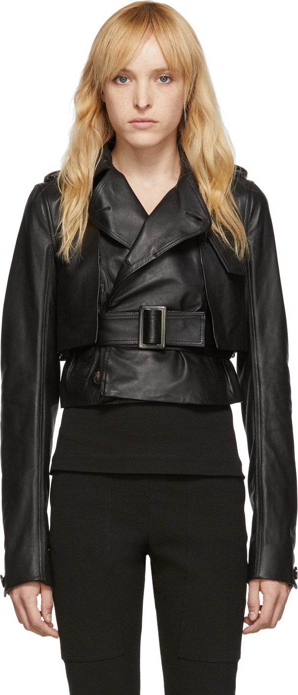 Rick Owens Black Short Trench Jacket