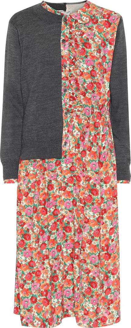 Junya Watanabe Layered cardigan and floral dress