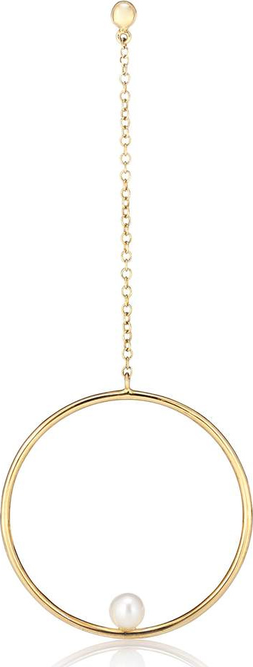 Anissa Kermiche Rondeur Perlée Chain 14kt gold and pearl single earring