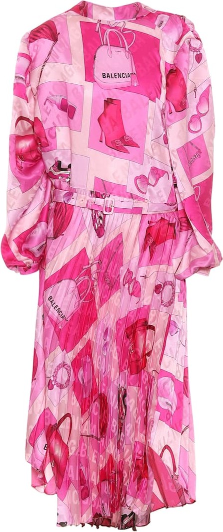 Balenciaga Twisted printed crêpe midi dress