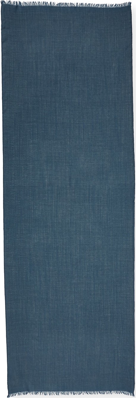 Salvatore Ferragamo Men's Solid Wool/Cashmere Fringed Scarf, Gray