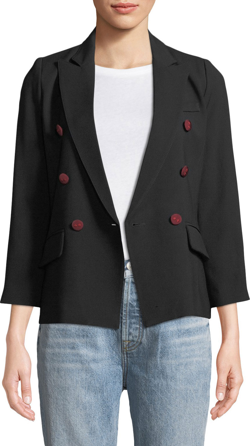 SMYTHE Double-Breasted Mini Crepe Blazer