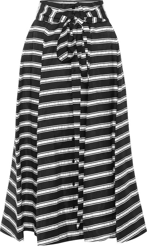 Lisa Marie Fernandez Striped linen-blend midi skirt
