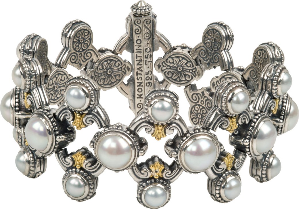 Konstantino Thalia Multi-Pearl Open Bracelet