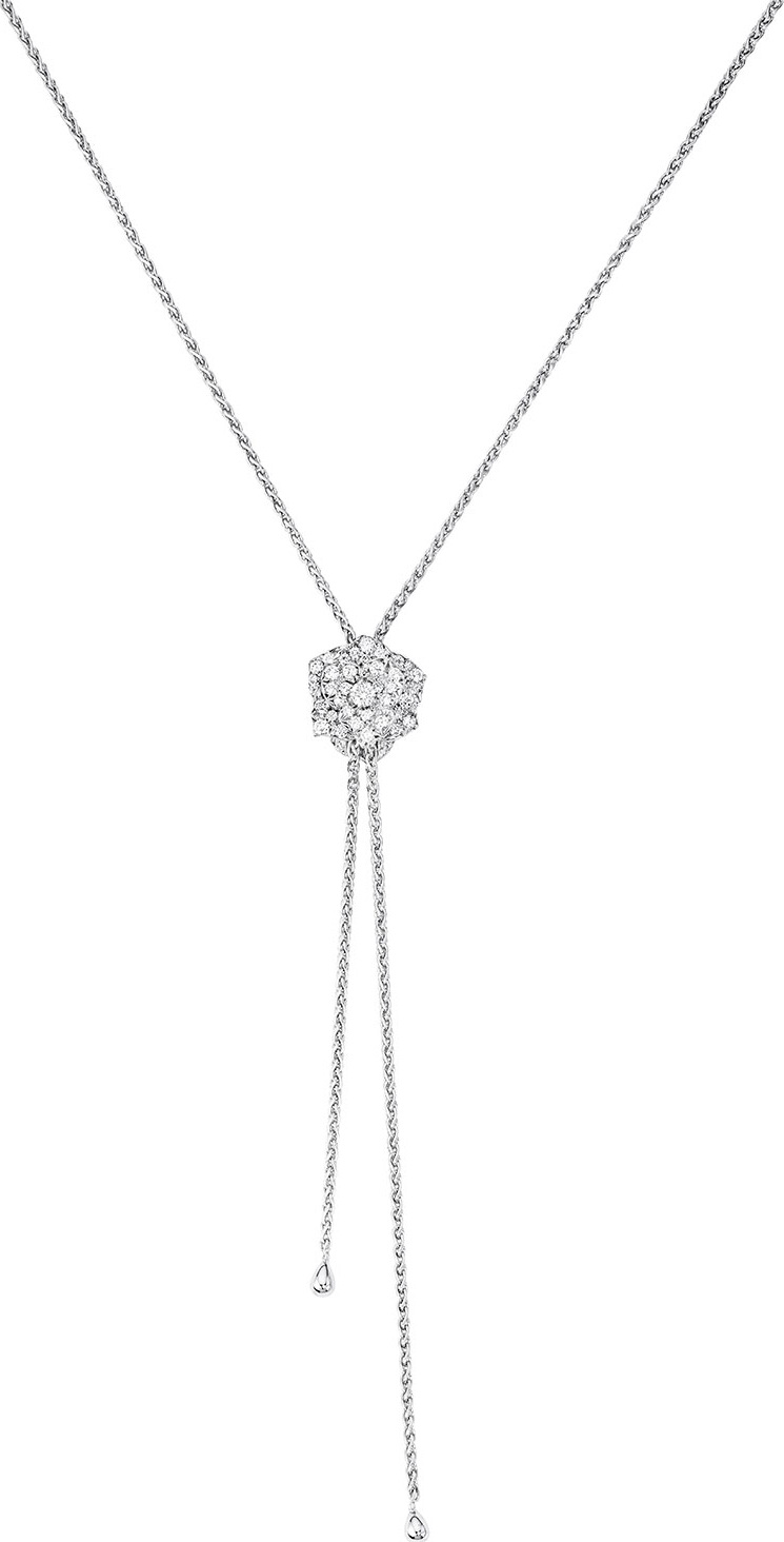 Piaget 18K White Gold & Diamond Rose Lariat Necklace