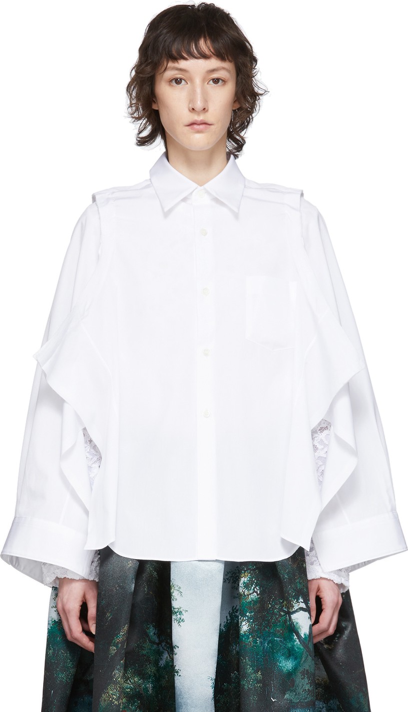 Comme Des Garcons White Deconstructed Shirt