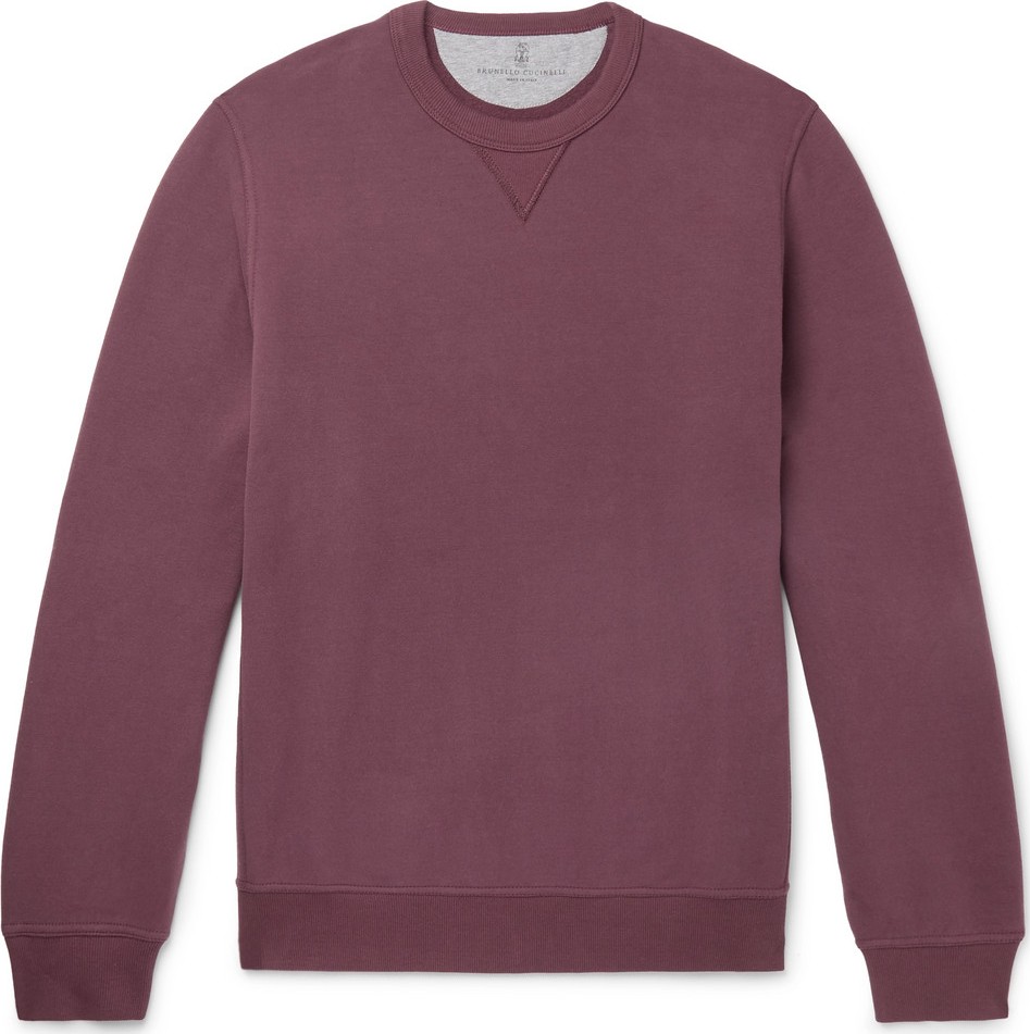 Brunello Cucinelli Fleece-Back Stretch-Cotton Jersey Sweatshirt