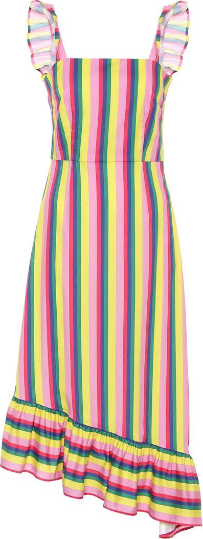 Staud Valentina striped poplin dress