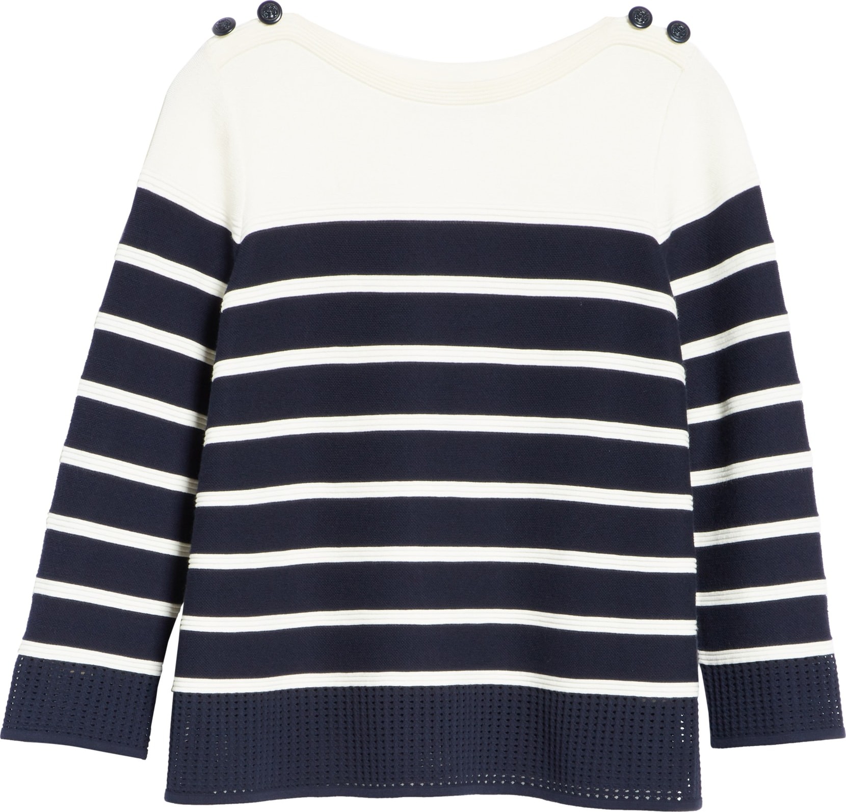 St. John Technical Bird's Eye Mesh Knit Sweater