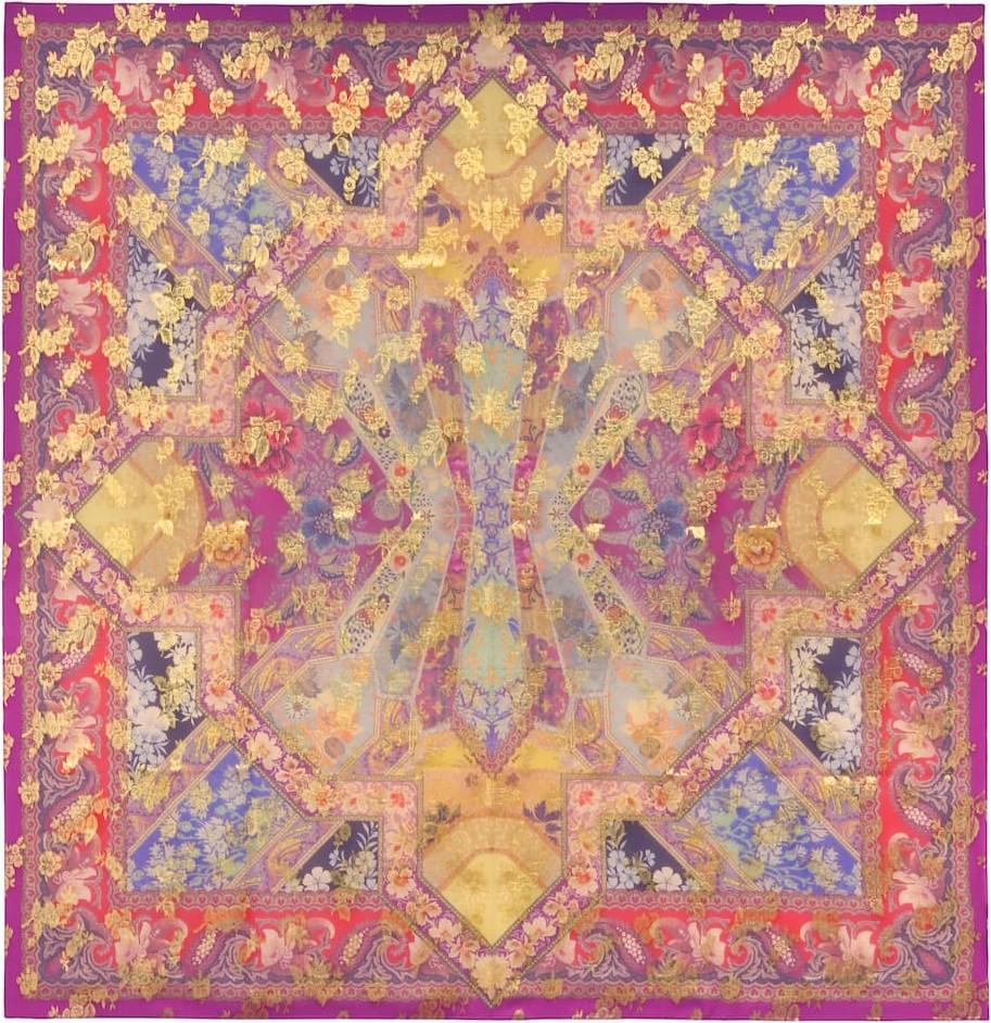 Etro Floral silk-brocade scarf