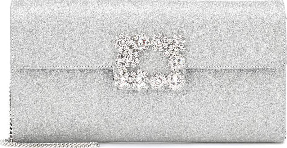 Roger Vivier Evening Envelope glitter clutch