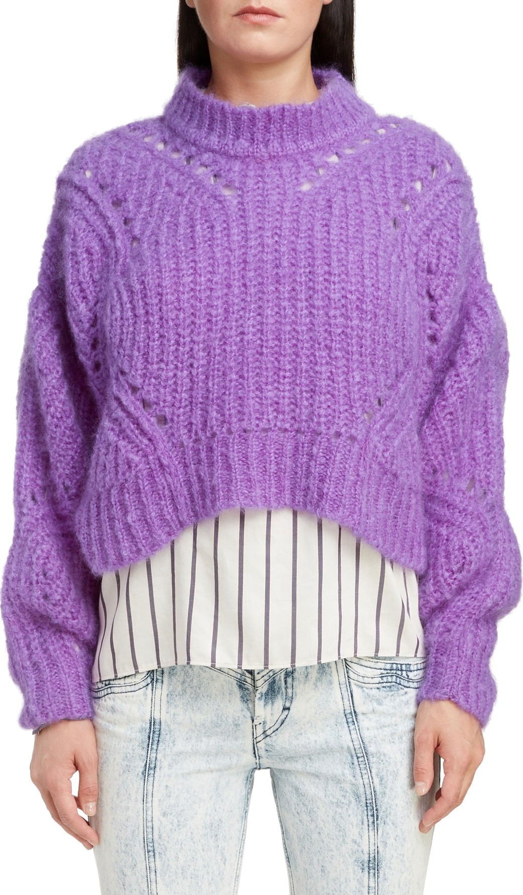 Isabel Marant Mohair & Wool Blend Crop Sweater