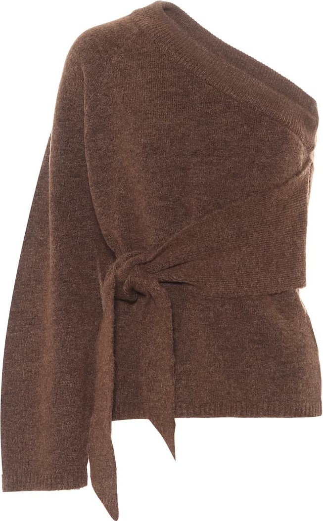 Nanushka Cleto belted one-shoulder sweater