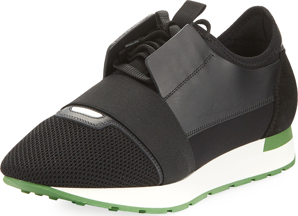 Balenciaga Men's Race Runner Mesh & Leather Sneaker
