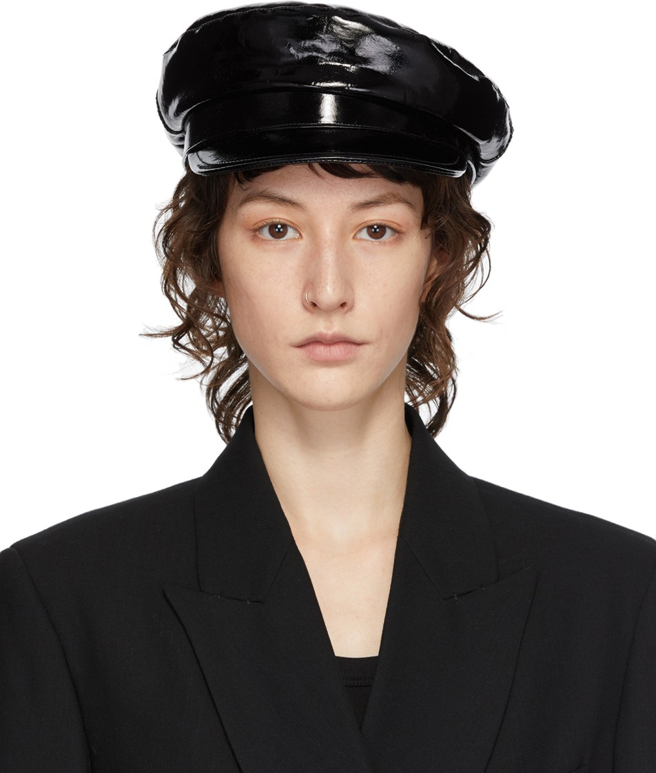 Ann Demeulemeester Black Leather Fisherman Hat