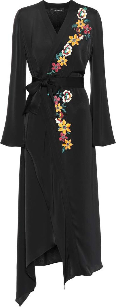 Etro Embroidered wrap dress