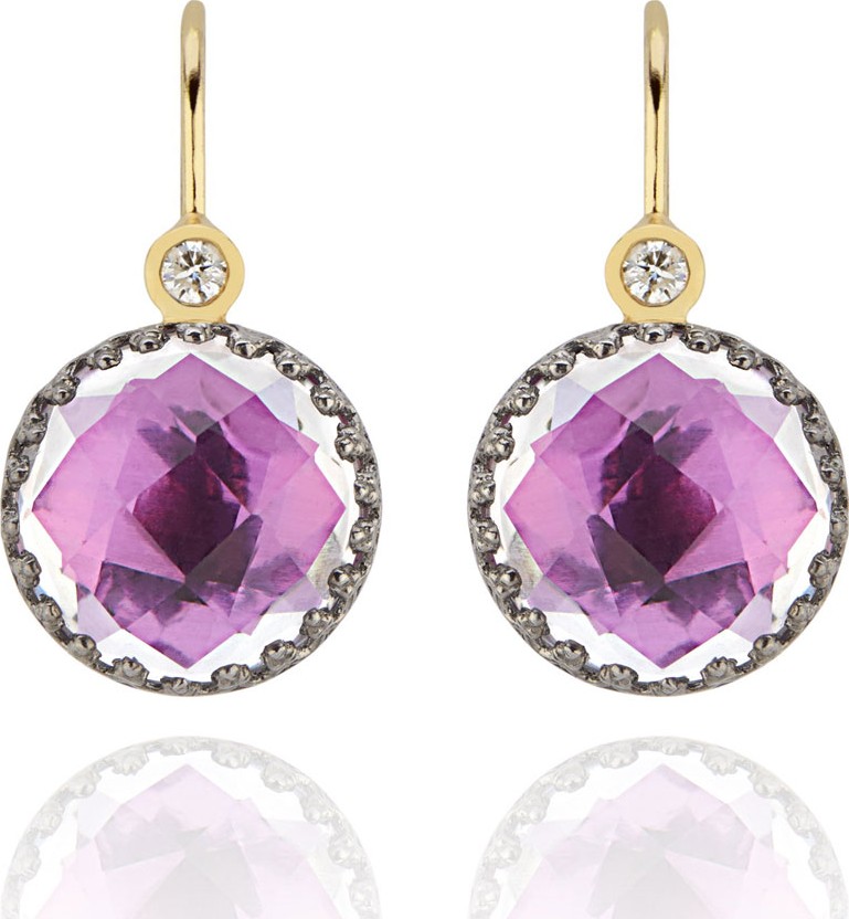 Larkspur & Hawk Olivia Diamond & Drop Earrings, Magenta