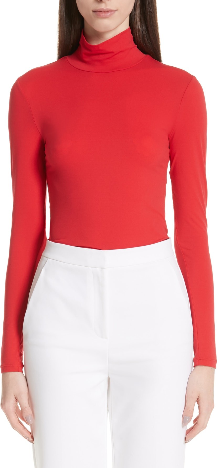 St. John Nuda Fine Jersey Turtleneck Shell