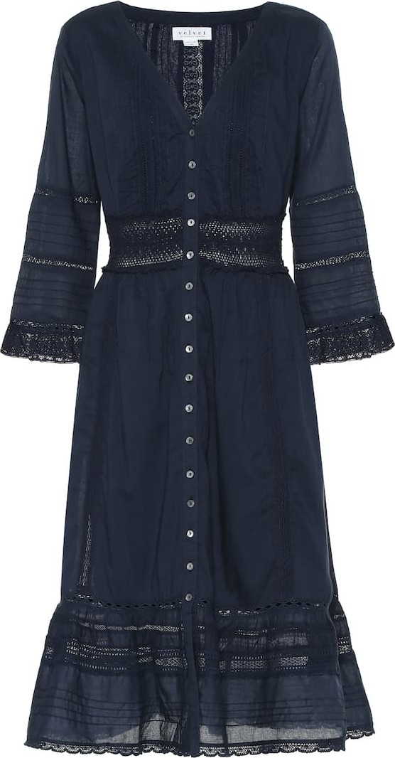 Velvet By Graham & Spencer Angi cotton midi dress