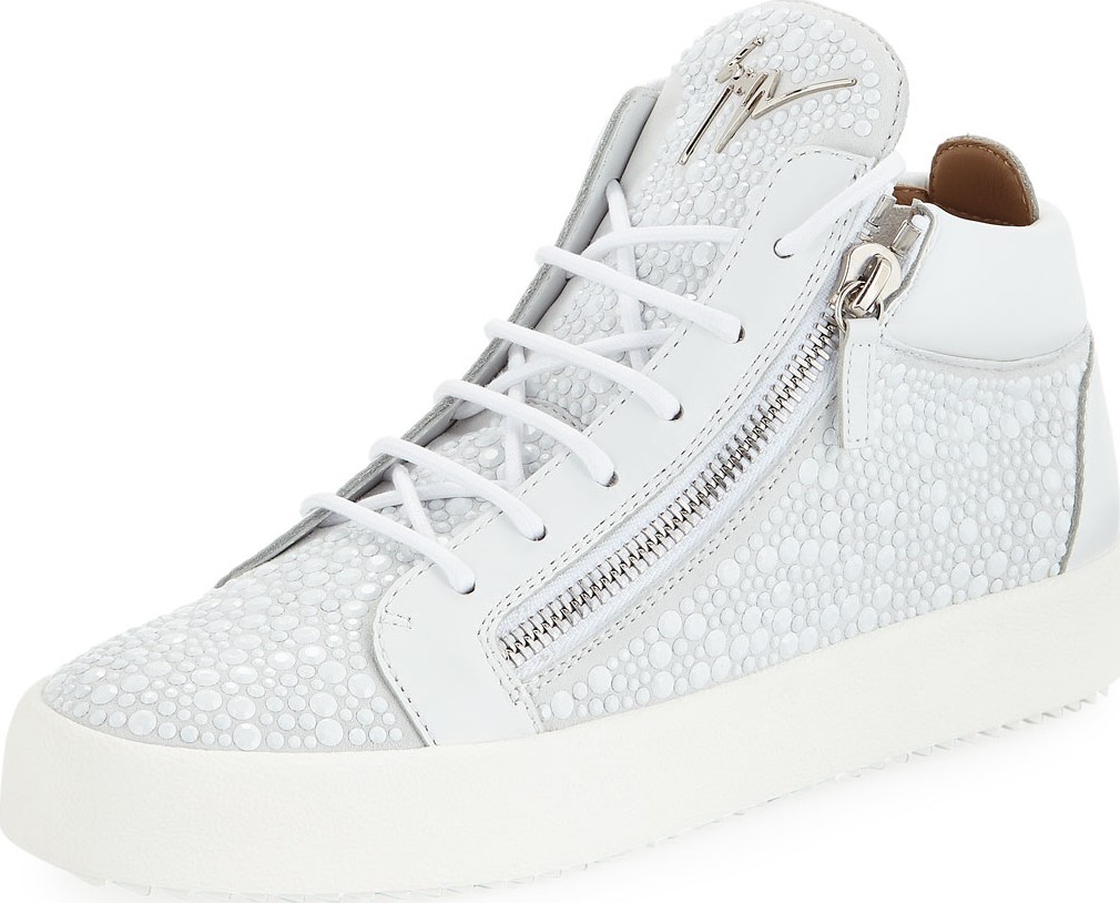 Giuseppe Zanotti Men's Bubble Suede Mid-Top Sneakers