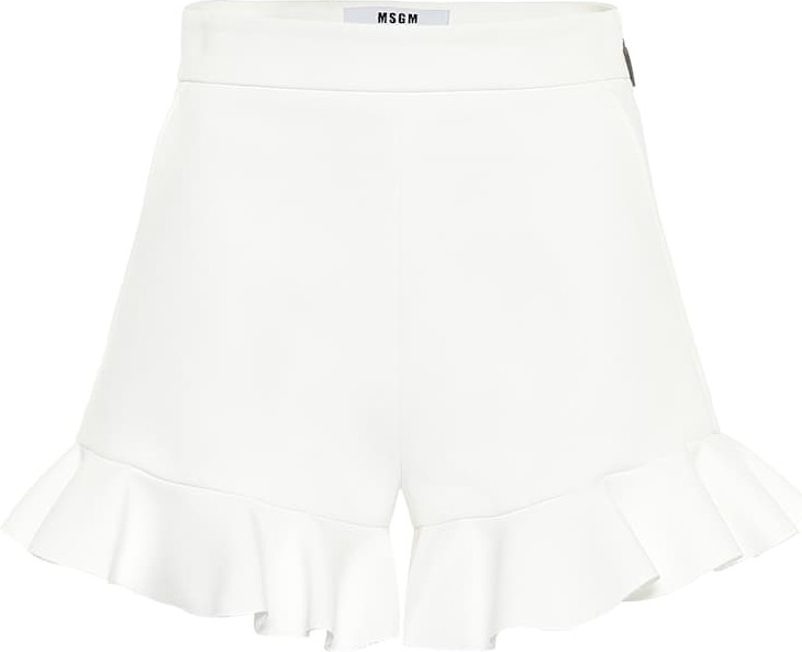 MSGM Ruffled high-rise cady shorts