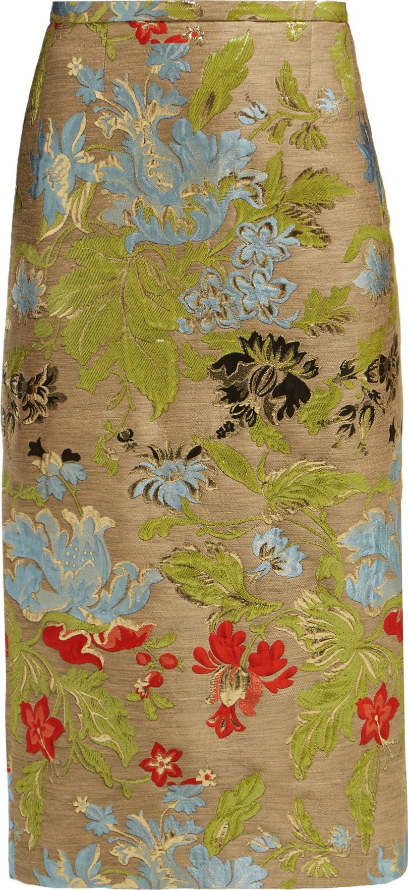 ROCHAS Ononi high-rise floral-brocade pencil skirt