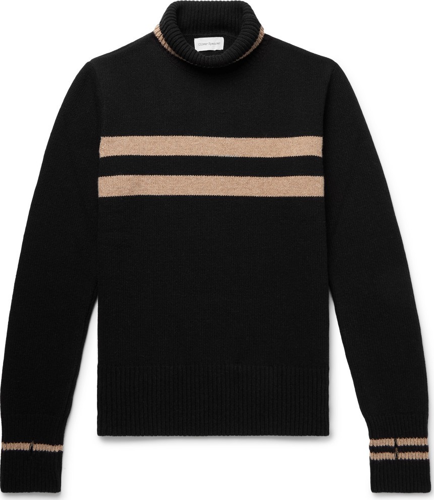 Oliver Spencer Striped Wool Rollneck Sweater