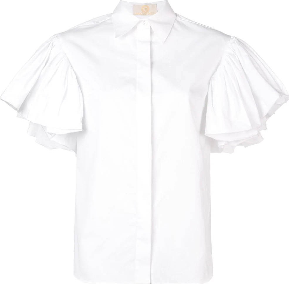 Sara Battaglia Ruffle sleeve blouse