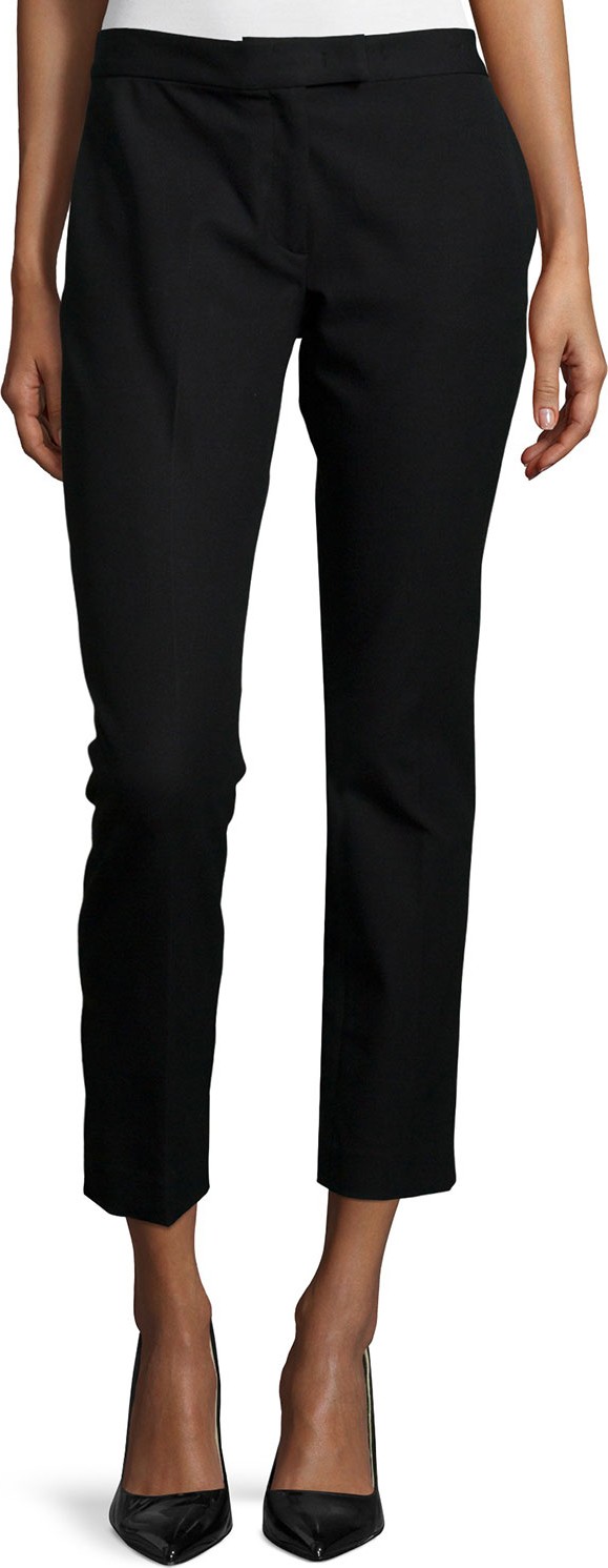 Joseph Gabardine Stretch Ankle Pants, Black