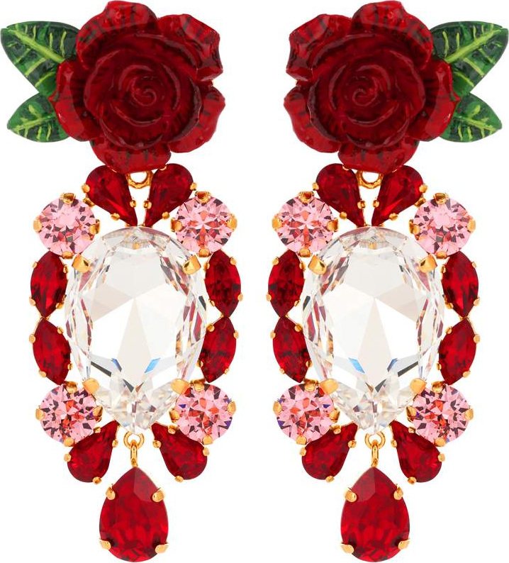 Dolce & Gabbana Rose crystal drop earrings