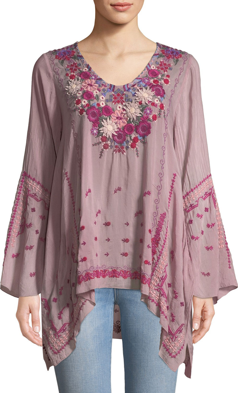 Johnny Was Wish Stitch Embroidered Tunic