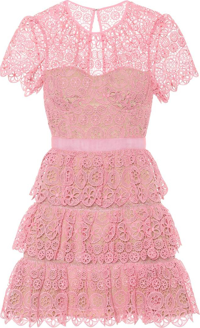 Self Portrait Floral lace minidress