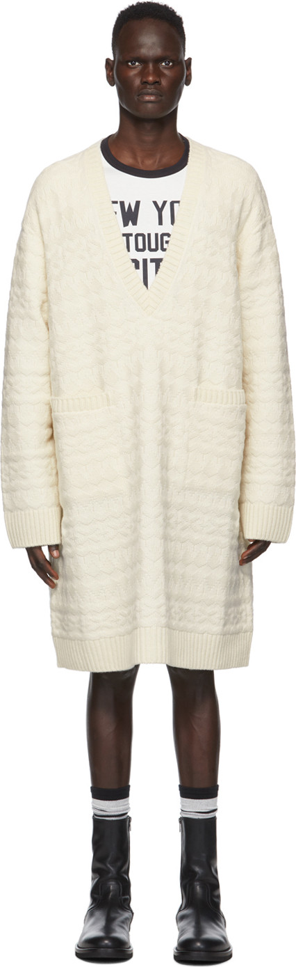 Takahiromiyashita The Soloist - White Medical Fair Isle V-Neck Sweater