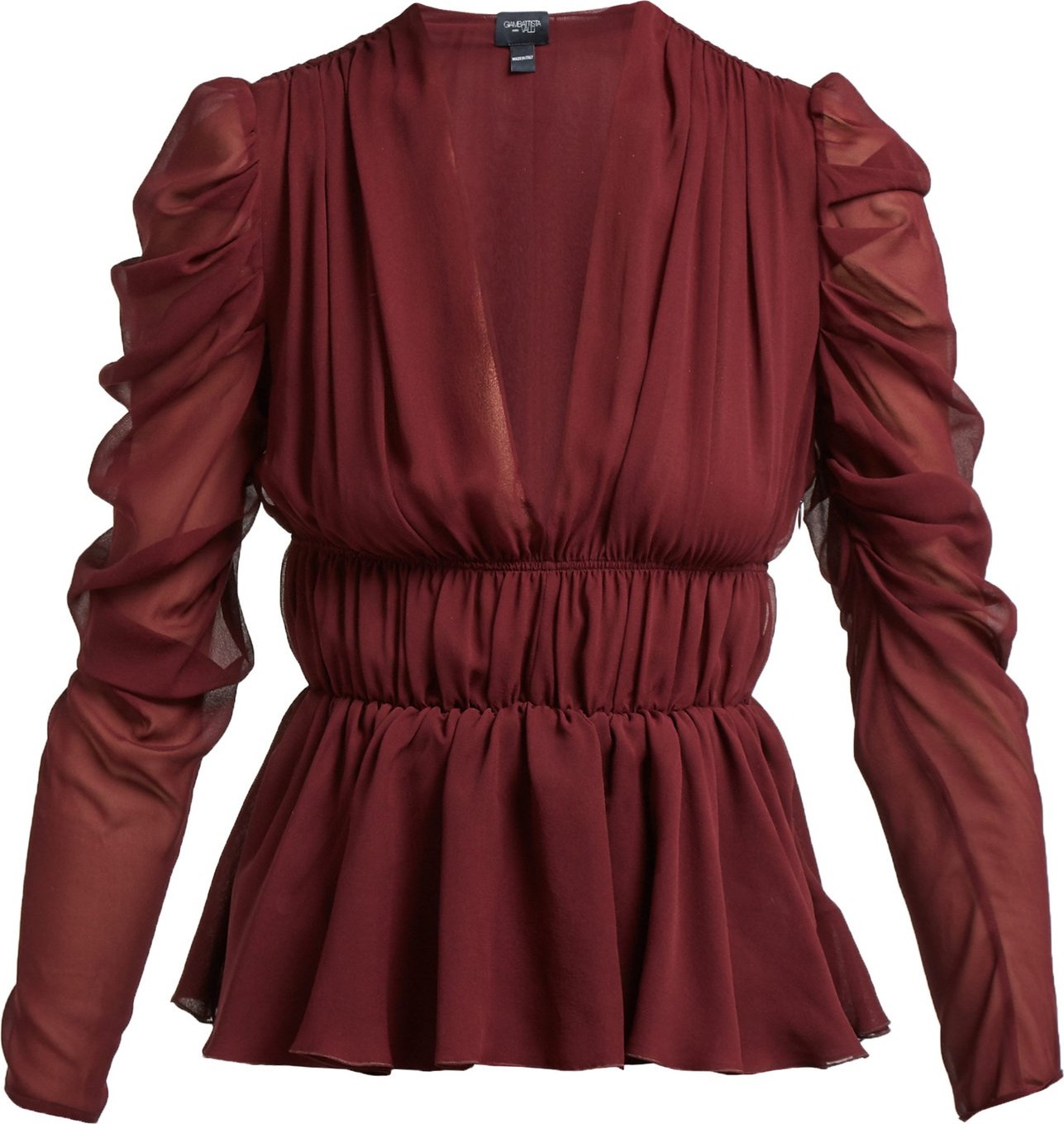 Giambattista Valli Gathered silk-chiffon blouse