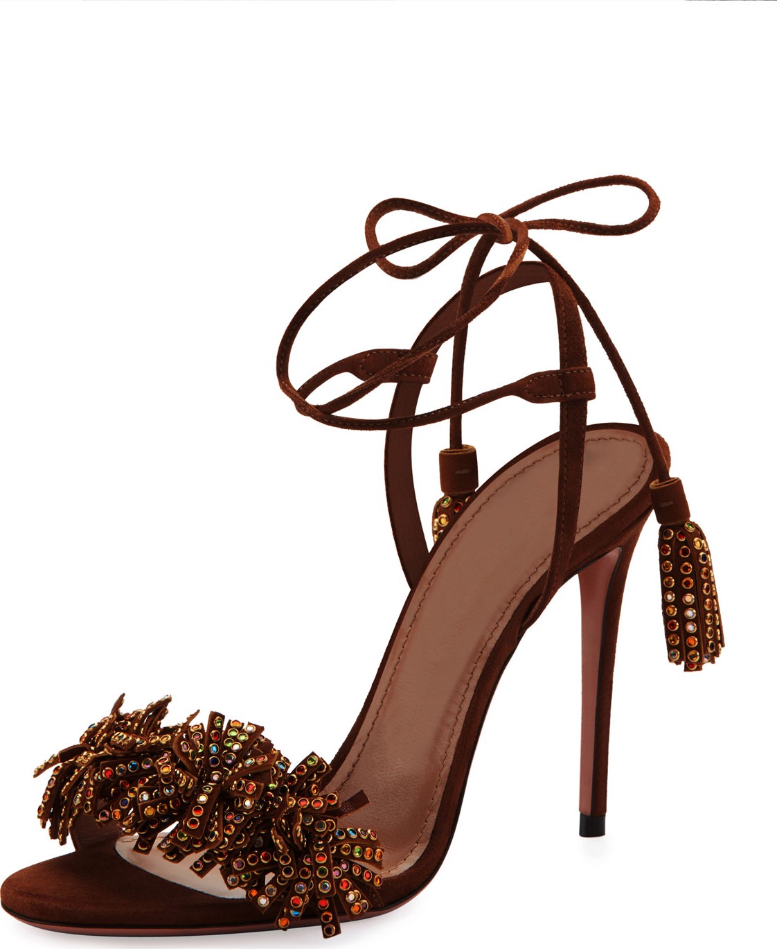 Aquazzura Wild Crystal Fringed Sandals