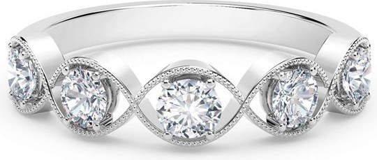 Forevermark Tribute 18k White Gold Braided 5-Diamond Ring