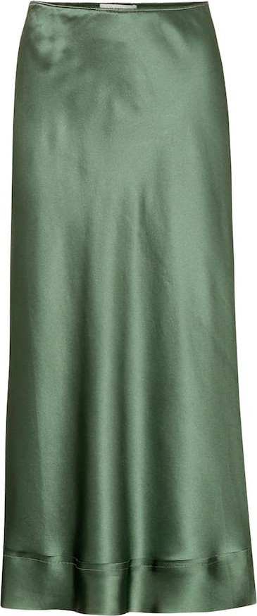 Lee Mathews Stella silk satin midi skirt