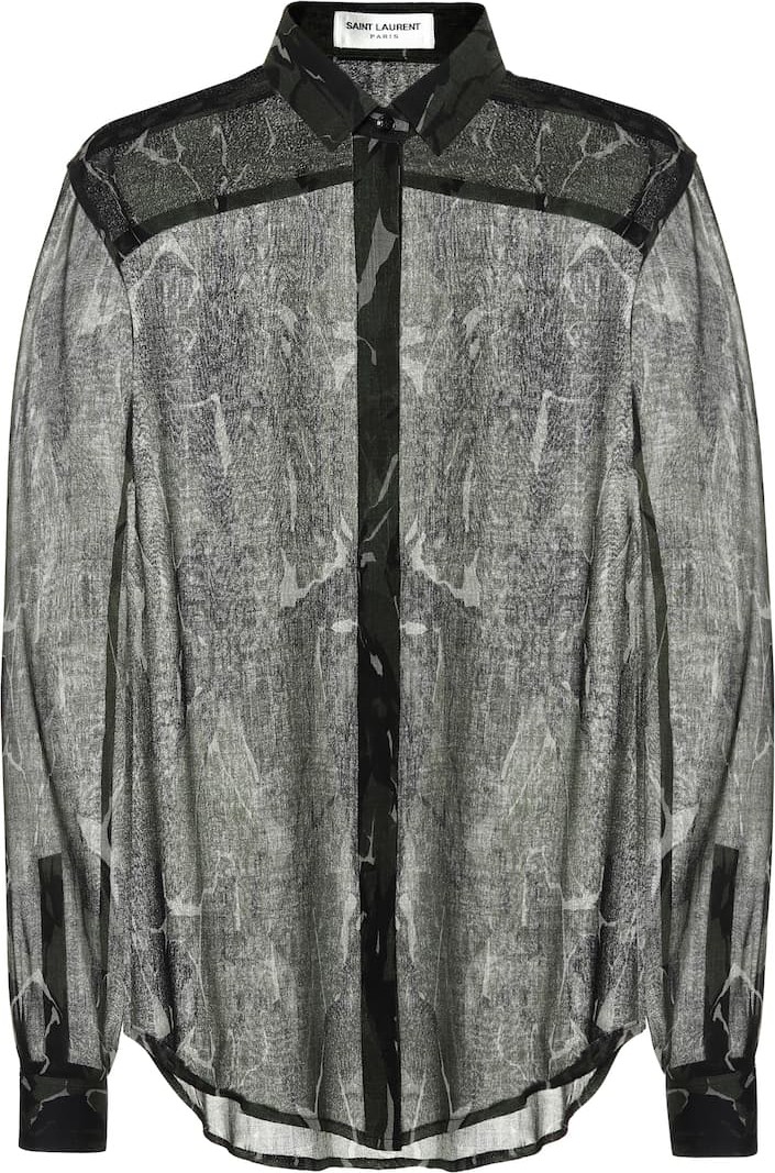 Saint Laurent Camouflage virgin wool shirt