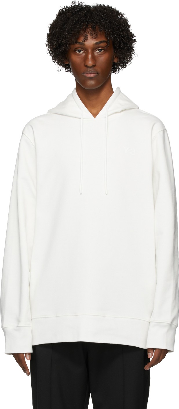 Y-3 White Graphic Hoodie