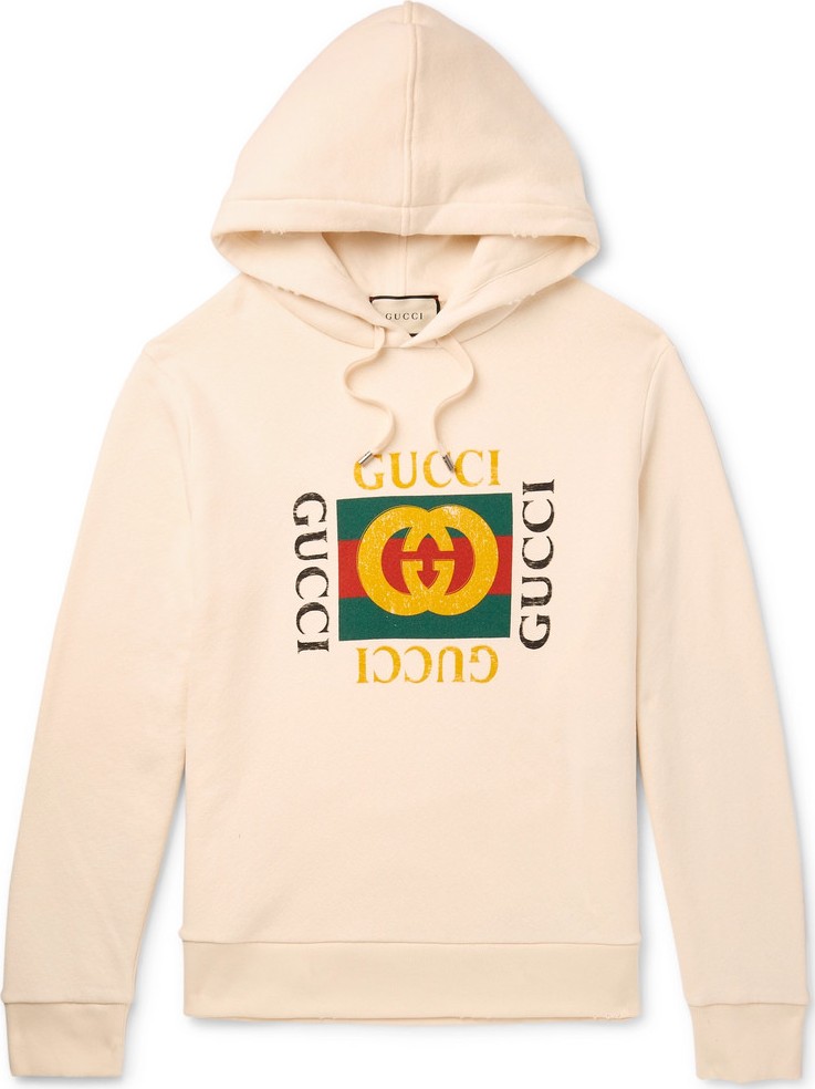 Gucci Printed Loopback Cotton-Jersey Hoodie
