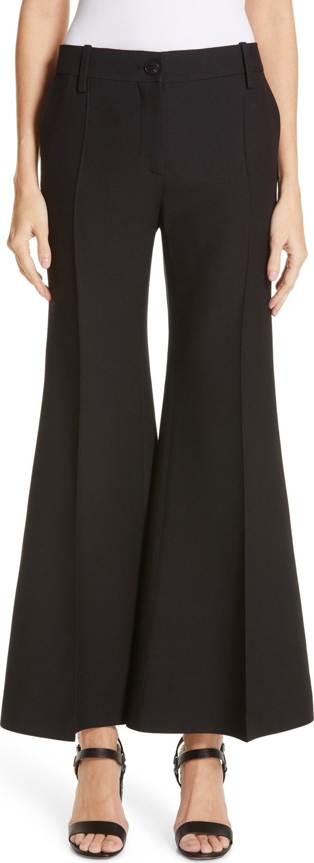 Valentino Crepe Couture Crop Flare Pants